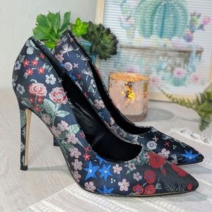Steve Madden Josie Floral Embroidered Heels